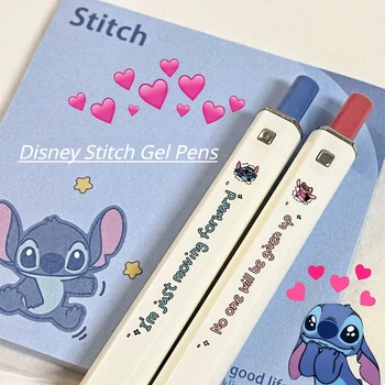 0,5 mm Disney Stitch Canetas de Gel de desenhos animados Anime Lilo & Stitch Preto Refil de Caneta Esferográfica Escritório da Escola de Escrita Suprimentos de Papelaria