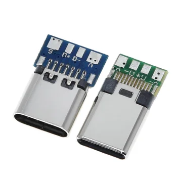 10pcs USB 3.1-Tipo C Conector de 12 De 24 Pinos Fêmea/Macho Soquete Receptáculo Adaptador para Solda de Arame e Cabo de 24 Pinos de Apoio da Placa do PWB do