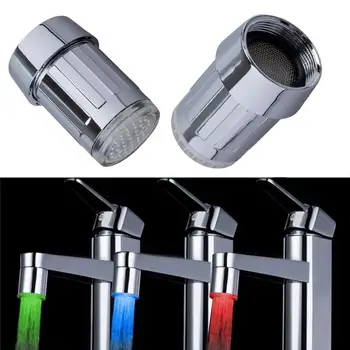 1pcs Colorido Mudança de Cor Torneira LED Luminoso Micro Compacto Torneira LED Sensíveis à Temperatura, Cozinha, Banheiro Poupança de Água