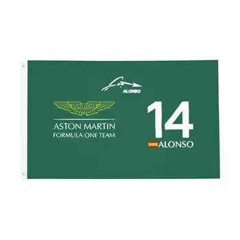2023 Aston Martin Bandeiras Dupla Face Exterior da Faixa de Corridas de Fernando Alonso 14 de Todos os Tempo da Sala de Casa Dormitório de Parede Decoração 3x5 PÉS
