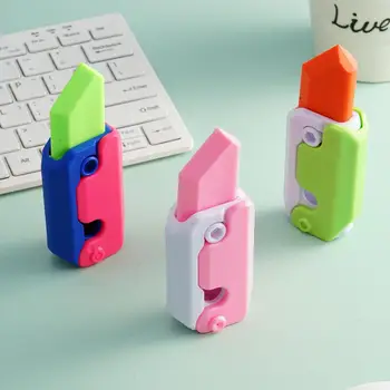 3D Cenoura Gravidade Faca Fidget Brinquedos para Crianças de Descompressão Empurre o Cartão de Pequeno Brinquedo de Impressão 3D em Plástico Aliviar o Stress Cenoura Faca