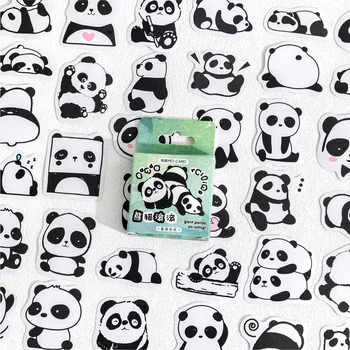 45 Pcs /caixa Panda Adorável do Papel de Arte de Adesivos Decorativos