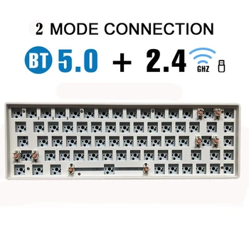 68Keys Bluetooth sem Fio De 2,4 G Hotswap DIY Teclado Kit TESTADOR de Silenciar Algodão Compatiable Com 3/5 Pinos de Interruptores