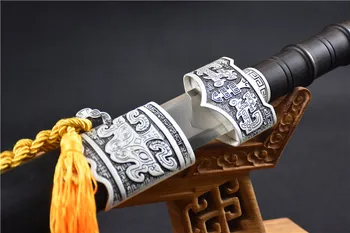 79 Espada Japonesa dos Três Reinos elevados de manganês do aço material mão forjada 1,7 kg filme afiada arma medieval katana