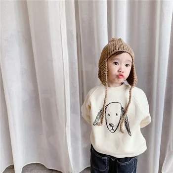 A moda dos desenhos animados de lã engrossar camisolas para crianças de Inverno, estilo coreano de meninos e meninas suaves pulôver de 2020 novo