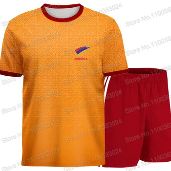 Armênia Nacional de Futebol Jersey equipe de 2023 T-Shirts de Impressão 3D de Mens Shorts de Verão Streetwear Casual Terno de Treinamento de Vestir