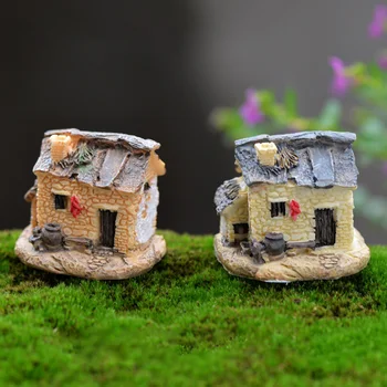 Artificial Mini Pequena Casa de Figuras de DIY Brinquedo Artesanato Figura de Fadas Ornamento de Jardim de Paisagem de Decoração de Casa de bonecas em Miniatura