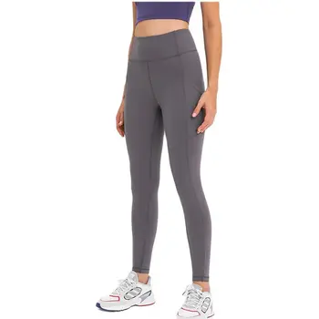  As mulheres do Yoga Leggings de Fitness, Esportes e Casual Calças Calças de Cintura Alta Super Stretch Tem Logotipo do Tecido de Lycra Frete Grátis
