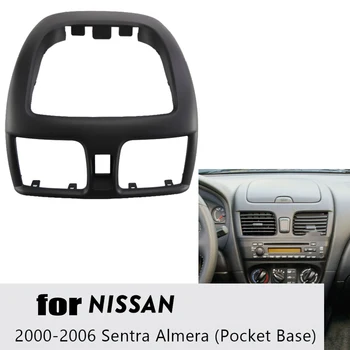 Carro Fáscia Painel para Nissan Sentra Almira 2000-2006 Bolso da Base de dados de Áudio de Rádio Traço Kit Tablier Console Adaptador de Moldura de Placa