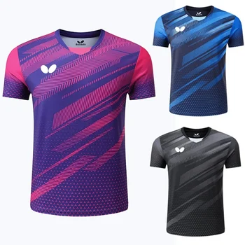 Homens de T-shirts para os Homens, de Secagem Rápida e T-Shirt de Badminton Uniformes de Tênis de Mesa de Roupas Impresso T-shirt do Rapaz Respirável Esporte