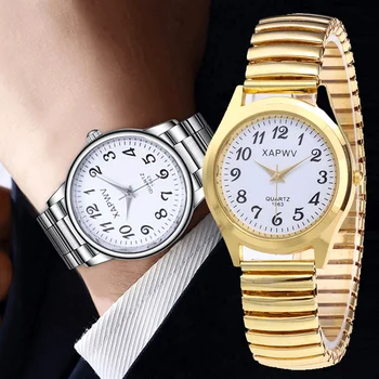 Homens, Mulheres, Moda, Relógios De Pulso Casal Flexível Banda De Estiramento De Quartzo Relógios De Homem Vestido De Senhoras Relógio Casual Simples Relógios