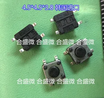 Importado Da Coreia Do Sul 4.5*4.5*3.8 Interruptor Do Toque, De 4 De Pé Micro Motion Botão 4.5*4.5 Patch De 4,5 X4.5x3.8