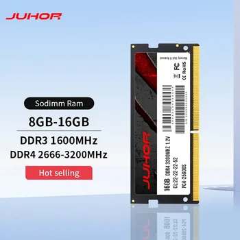 JUHOR Memoria Ram DDR4 8GB 16GB 2666mhz 3200mhz DDR3 8GB 1600mhz Sodimm Notebook de Alto Desempenho de Memória Portátil