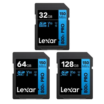 Lexar Cartão SD 800X Pro de 128GB 64GB 32GB Cartão de Memória Classe 10 3D 4K V30 de Vídeo de Alta Velocidade de UHS-I 150MB/s Cartão para a Câmera