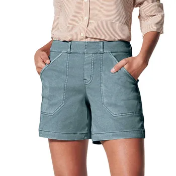 Mulheres de Shorts Regular Terno de Caminhada Shorts Com Bolso de Verão Casual Esportes Shorts Trabalhar Fora Calções para as Mulheres