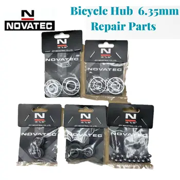 NOVATEC Bicicleta Hub de 6,35 mm de Peças de Reparação de Esferas de Aço para MTB Mountain Bike Dianteiro e Traseiro Mudanças com Pelin Rolamentos de Bicicleta Peças