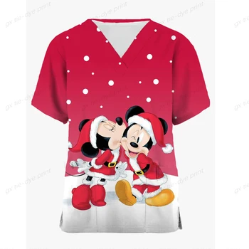 Novo Mickey de Disney do Rato de Natal médicos uniforme feminino enfermeira acessórios clínica uniforme de trabalho odontológico de terno veterinária spa terno