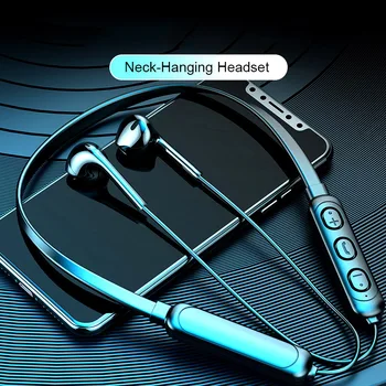 Novo Pescoço Pendurado Esportes sem Fio Bluetooth Fone de ouvido compatível Binaural Execução de Mini Pescoço Pendurado Música Tampões de ouvido