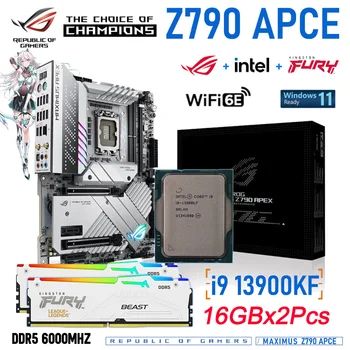 Os novos processadores Intel Core i9 13900KF Processador+ASUS ROG MAXIMUS Z790 APEX LGA 1700 DDR5 placa-Mãe+Kingston 6000MHz 16GBx2PCS RGB de Memória
