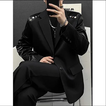 P08521 dos Homens de Moda Coats & Jaquetas de 2023 Pista de Luxo famosa Marca de Design Europeu festa estilo de Roupas masculinas