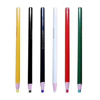 P82F Colorido Vibrante Desenho Marcadores de Graxa Conjunto de Lápis de Madeira, peças de Vestuário e Metal