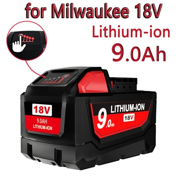 Para Milwaukee 18650 bateria 18V 9Ah Bateria de Iões de Lítio,para as Ferramentas de Poder 48-11-1815 48-11-1850 2604-22 2604-20 Substituição da Bateria do Li-íon