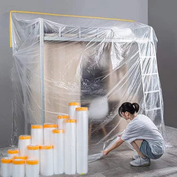 Plástico Transparente Decoração De Poeira Impermeável Cozinha De Vida Cobrir Móveis De Uma Sala De Cinema Película Protetora Adesiva
