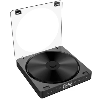 Portátil, Leitor de CD Duplo de Fone de ouvido Versão Botão de Contato Reproductor de CD Walkman Recarregável à prova de Choque LCD
