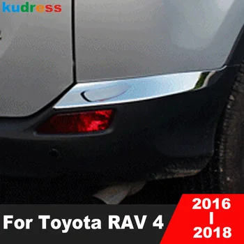 Pára-choques traseiro, Luz de Nevoeiro da Tampa da Lâmpada Guarnição Para Toyota RAV4 RAV 4 2016-2018 de Carro do Cromo Cauda Foglight Sobrancelha Pálpebra Tira Acessórios