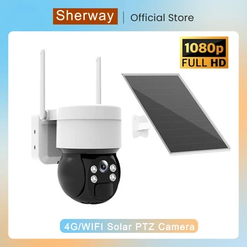 Q4Z Pro HD 1080P Solar Câmera IP com painel Solar 4G WIFI Monitoramento com Intercomunicador de Voz PIR Área de Detecção de Visão Noturna Infravermelha