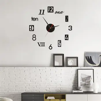 Relógio De Parede Moderno De Temporização Acrílico Criativo Adesivo De Parede Relógio Multifunção Relógio De Parede Decal Decoração De Sala De Estar