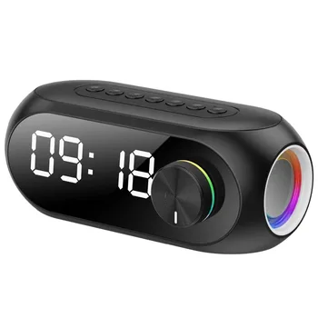S8 Caixa De Som Bluetooth alto-Falante Com Display de LED, aparelho de som Subwoofer, alto-Falante de despertar Relógio Despertador, Rádio FM, TF Auxiliar da Bass Music Quente