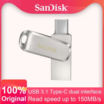 SanDisk Unidade Flash Ultra Dual Unidade de Luxe USB Tipo-C SDDDC4 USB3.1 Pendrive de 1 tb 512G 256G 128G 64G de Metal OTG Flash do Telefone de Disco