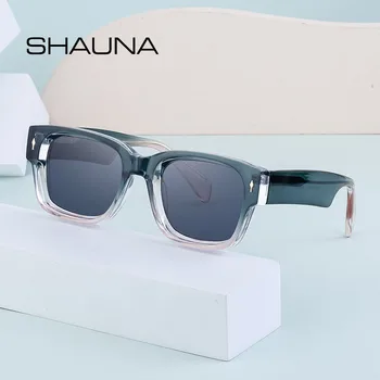 SHAUNA Ins Populares Retro Rebites Grossa Moldura Quadrada de Óculos de sol UV400