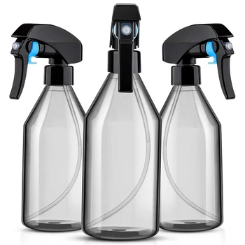 Spray de plástico de Garrafas Para Soluções de Limpeza,10OZ Reutilizáveis Recipiente Vazio Com Preto Durável Gatilho Pulverizador, 3Pack