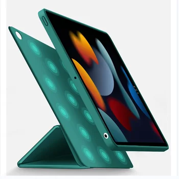 uma iPad case 9 de geração Magnética Dividido em Três-tampa Transparente Tampa Traseira à prova de Choque de Protecção caixa da Tabuleta para o iPad 10.2