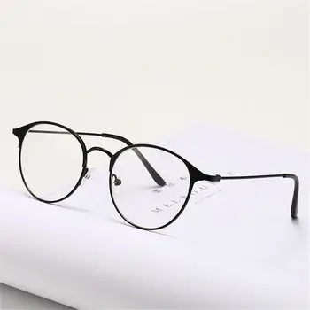 Unisex Metal Redondo Óculos De Armação Clássico Óculos Ultraleve Miopia Óculos De Cuidados Com A Visão De Óculos Óculos -1.0~-4.0