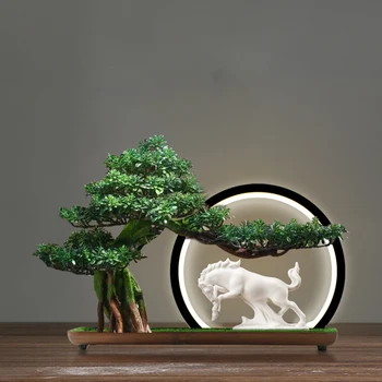 Vaso e planta verde decoração de simulados árvores falsas