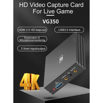 VG350 Jogo de Placa de Vídeo para Transmissão ao Vivo e Gravação de USB3.0 Loop out HDMIcompatible com AudioMic Registro