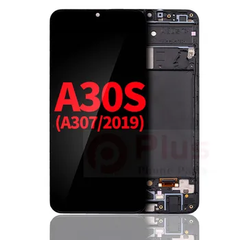 Visor OLED de Montagem Com Quadro de Substituição Para Samsung Galaxy A30s (A307/2019) (Aftermarket Plus) (Preto)